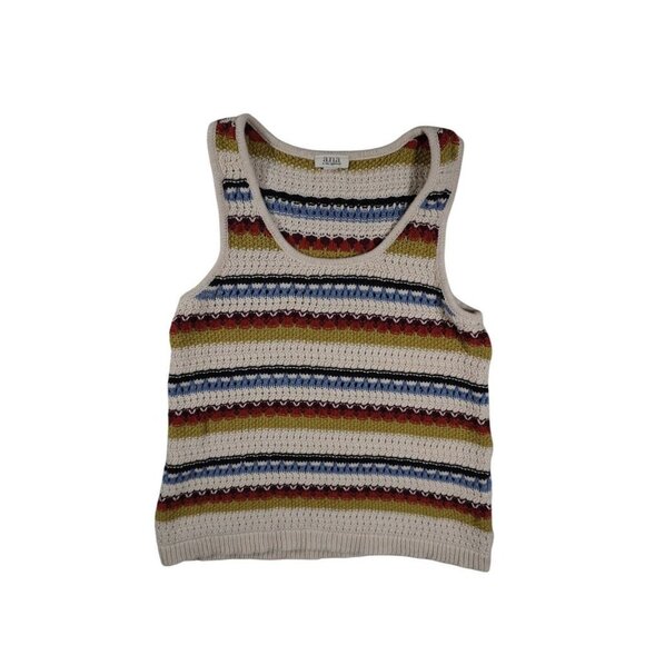 a.n.a Crochet Knit Tank Top | Boho Striped Sleeveless Sweater Vest | Women's M - Picture 1 of 10